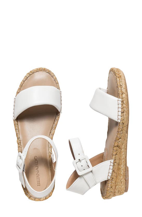 Shop Bernardo Footwear Madrid Ankle Strap Espadrille Platform Wedge Sandal In White