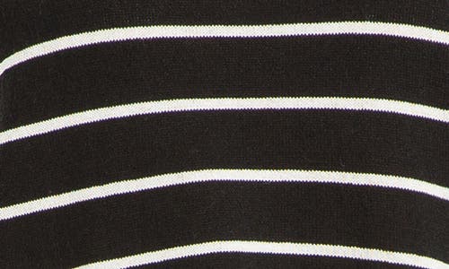 Shop Max Studio Short Sleeve Sweater In Blk/oystr Stripe