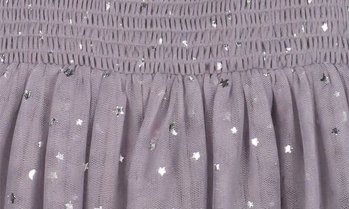 Zunie Kids' Sparkle Flutter Sleeve Mesh Dress In Grey