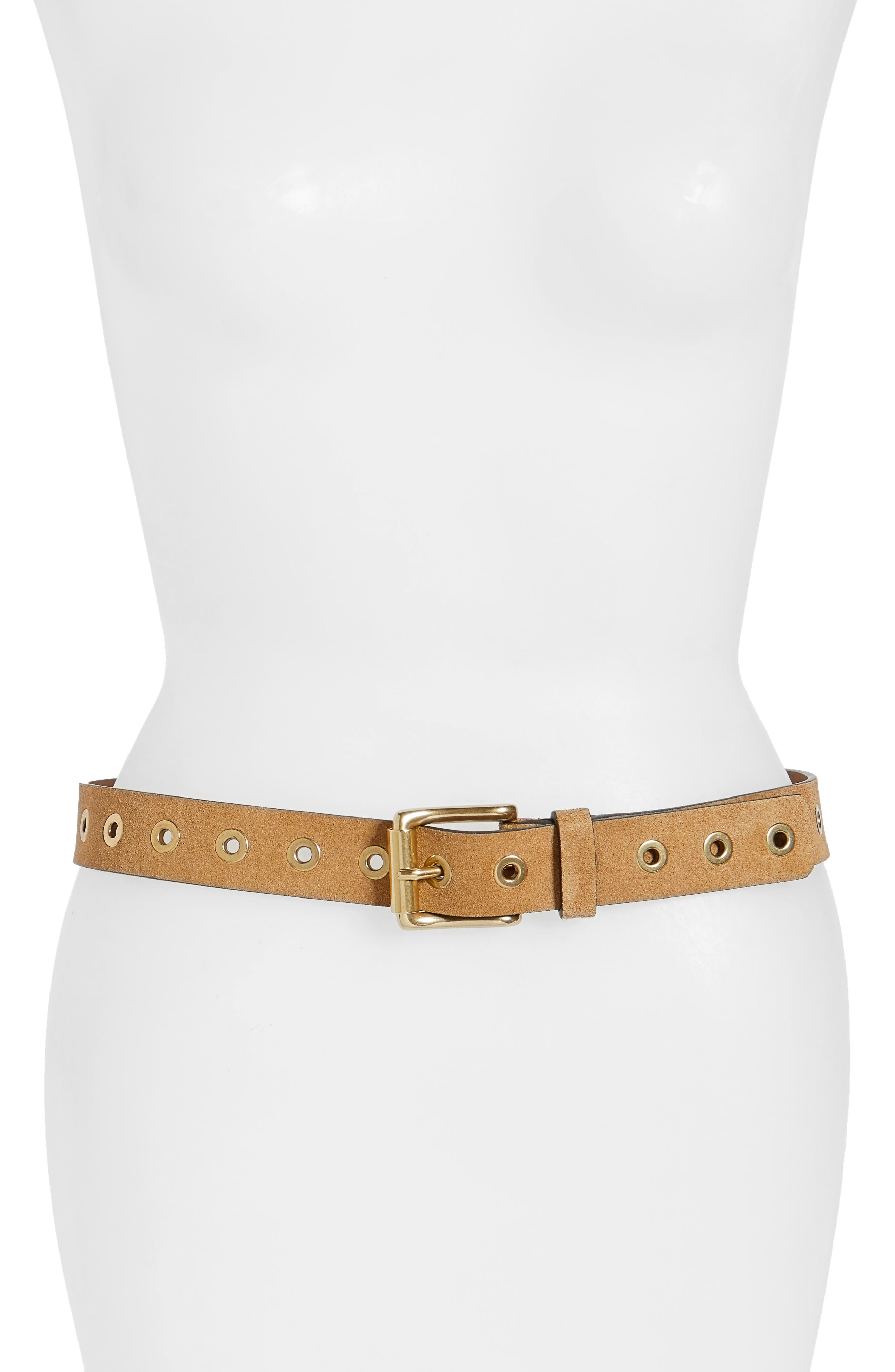 Frye Grommet Leather Belt, Cashew