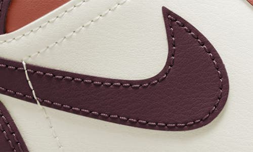 Jordan Air  1 Mid Sneaker In Dusty Peach/night Maroon