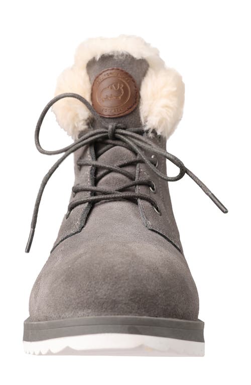 Shop Lamo Demi Faux Shearling Wedge Bootie In Charcoal