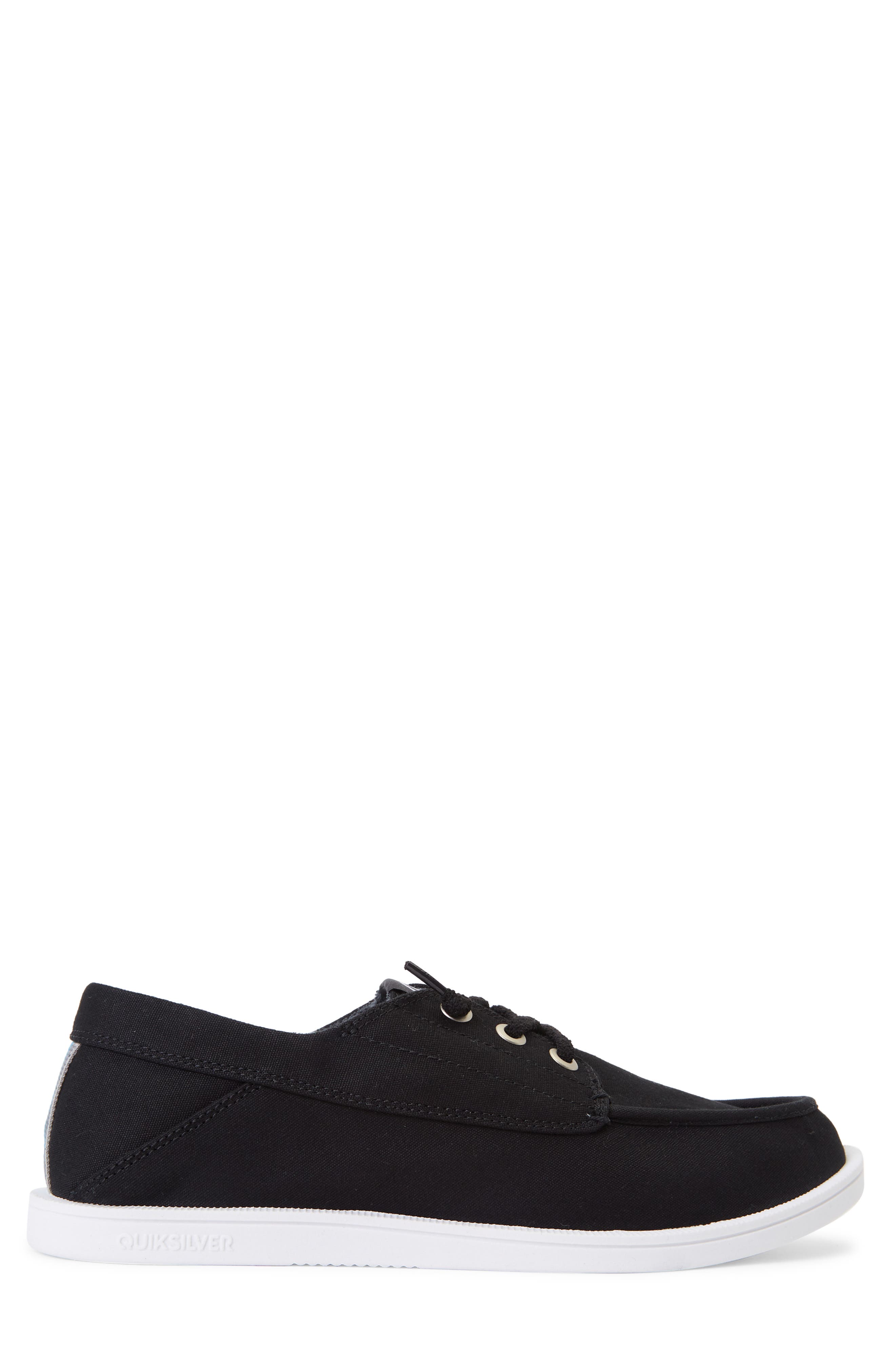 Quiksilver Harbor Dredged II Boat Shoe in Black/Black/White