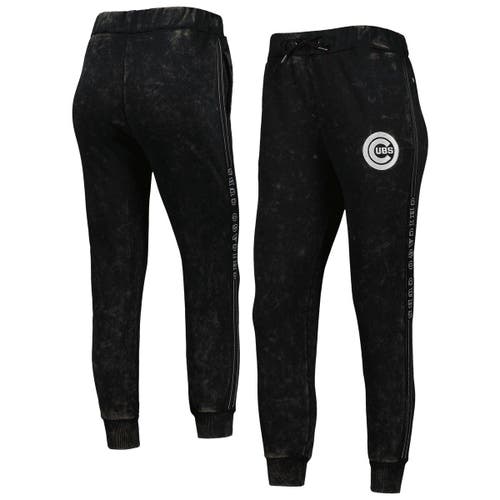 Women's The Wild Collective Black Chicago Cubs Marble Jogger Pants