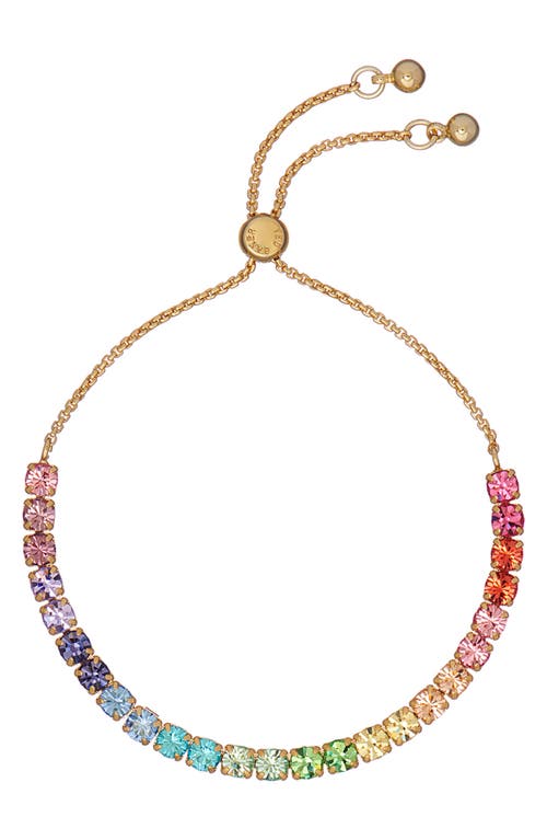 Ted Baker London Melrah Rainbow Crystal Slider Bracelet in Gold Rainbow Pastel Crystal at Nordstrom