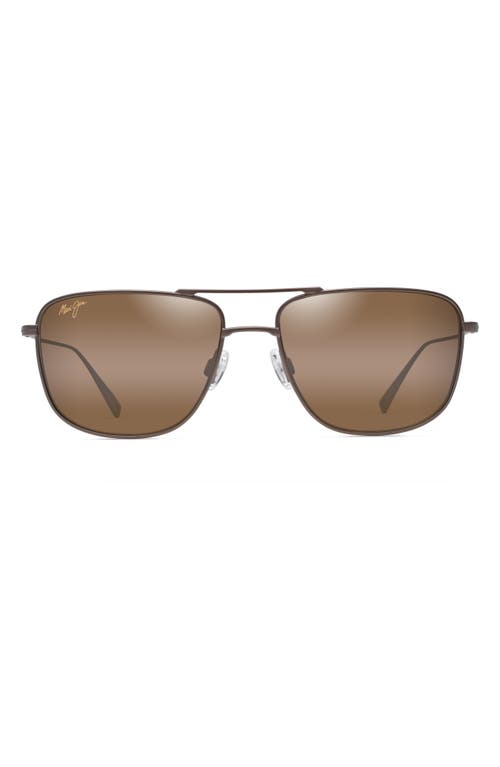 Maui Jim Mikioi 54mm PolarizedPlus2 Aviator Sunglasses in Satin Sepia at Nordstrom