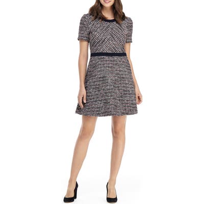 Gal Meets Glam Collection Marley Boucle Fit & Flare Dress, Brown