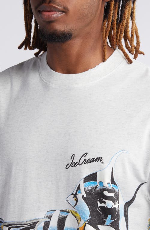 ICECREAM ICECREAM FISH SCALE PRINT T-SHIRT 