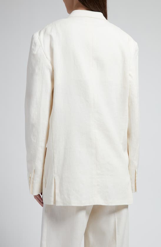 Shop The Row Enza Linen Blazer In Off White