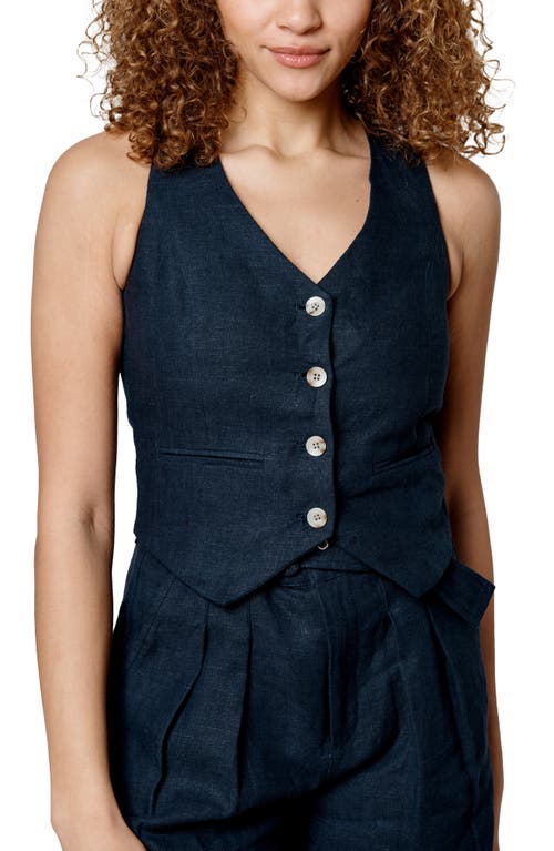 Shop Blanknyc Linen Vest In Set Sail