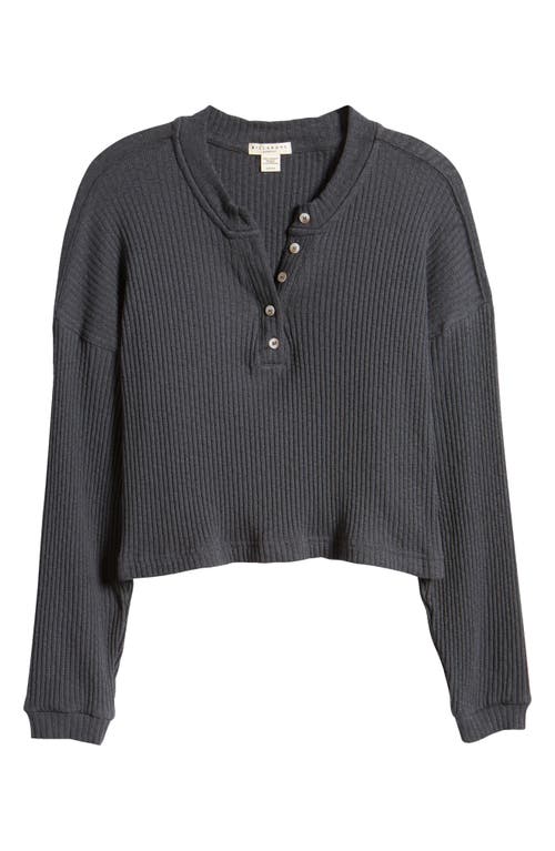 Shop Billabong Good Catch Rib Henley Sweater In Black Sands