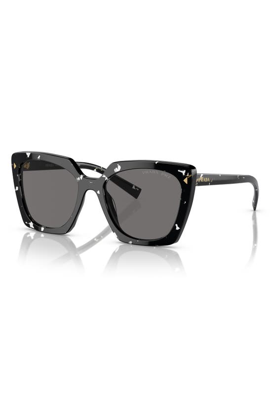 Shop Prada 54mm Square Polarized Sunglasses In Grey Tort