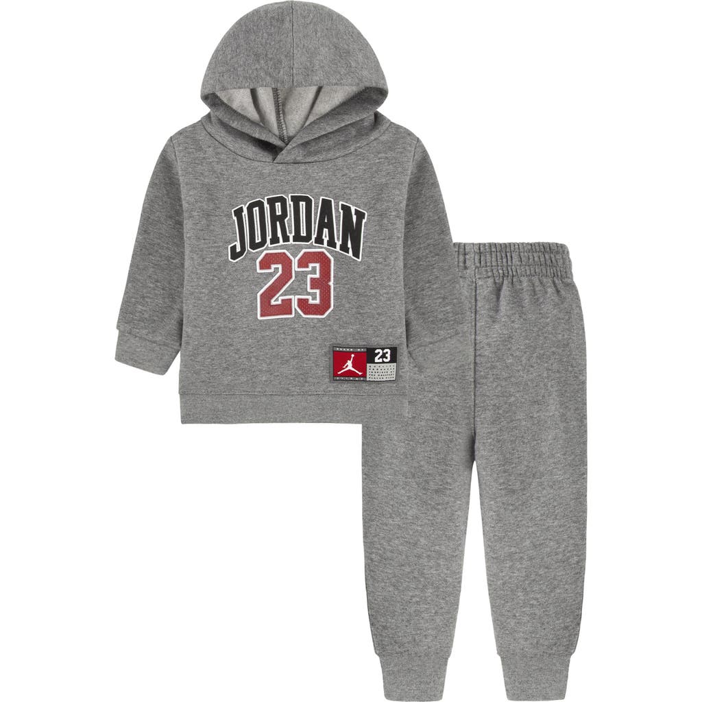 Jordan Jersey Graphic Hoodie & Joggers Set in Carbon Heather 