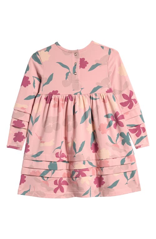 Shop Tiny Tribe Kids' Floral Long Sleeve Cotton Dress In Pink