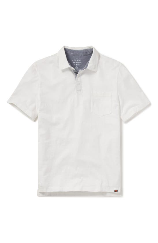 The Normal Brand Slub Pocket Polo In White
