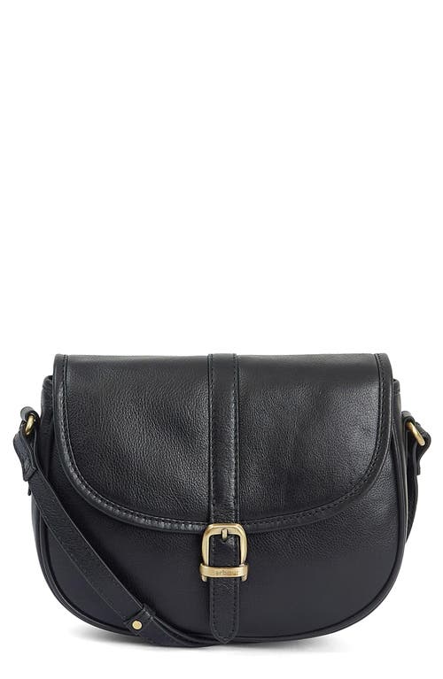 Laire Medium Leather Saddle Bag in Black