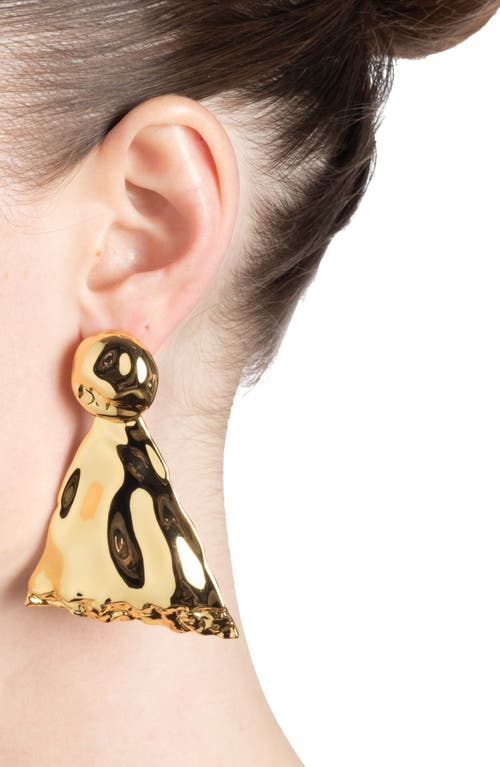 Shop Alexis Bittar Brut Triangle Drop Earrings In Gold