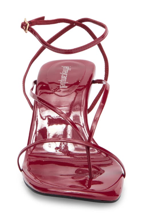 Jeffrey Campbell Leeda Ankle Strap Sandal In Cherry Red Patent
