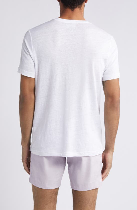 Shop Nordstrom Linen Crewneck T-shirt In White