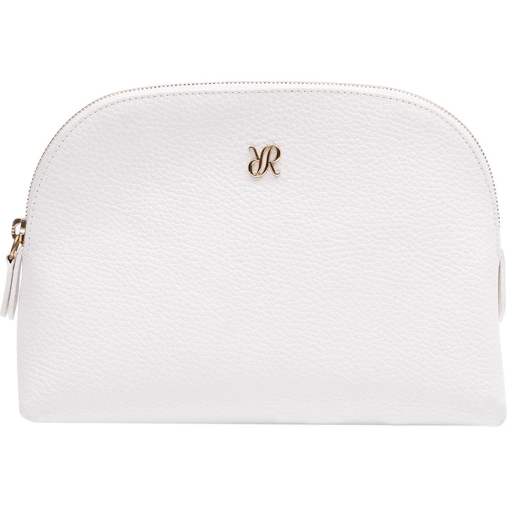 Rapport London Tuxedo Leather Makeup Bag In White