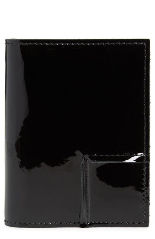 Comme des Garçons Wallets Reversed Corner Patent Leather Card Case in Black at Nordstrom