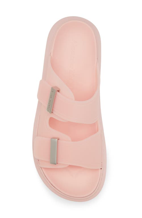 Alexander Mcqueen Buckled Rubber Sandals In Pink/silver