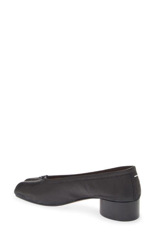 Maison Margiela Black Leather Tabi Ballerinas With Iconic Tabi Split-toe In Black