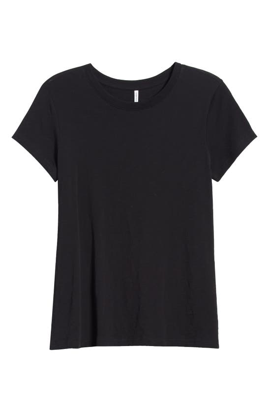 Shop Nordstrom Pima Cotton Slub Crewneck T-shirt In Black