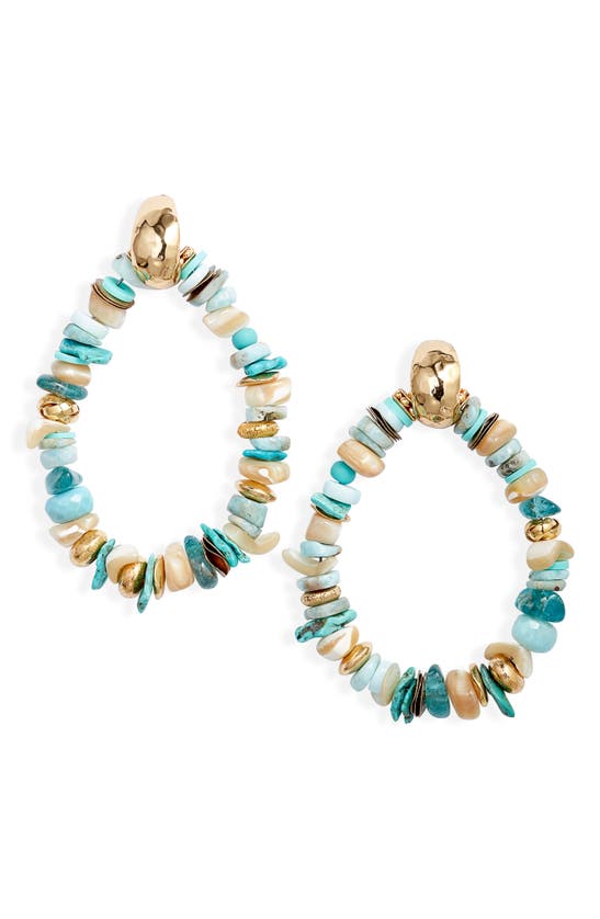 Shop Gas Bijoux Aloha Beaded Drop Earrings In Turquoise Mix