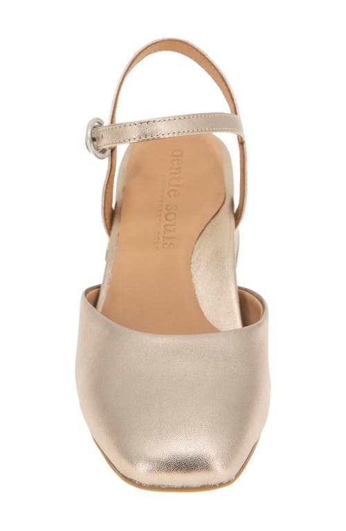 Gentle Souls By Kenneth Cole Womens Buckle Leather Slingback Heels In Gravel Leather