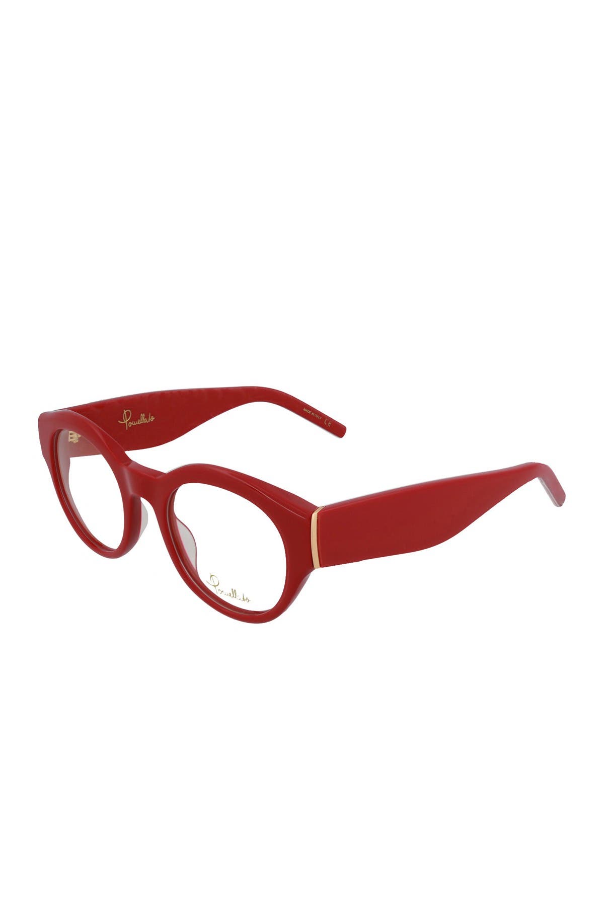 Pomellato 49mm Round Optical Frames In Red Red Transparent