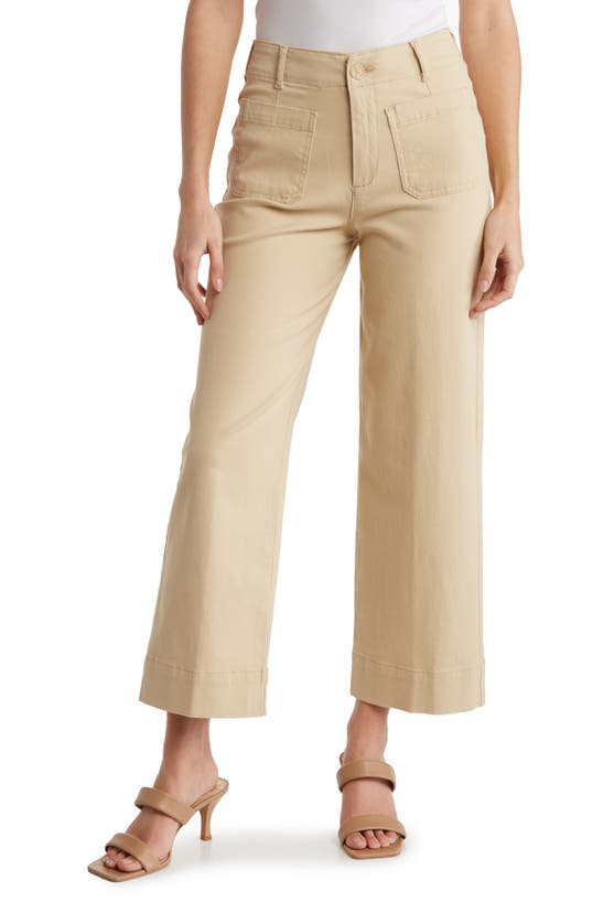 Bagatelle Cropped Cotton Twill Pants In Khaki