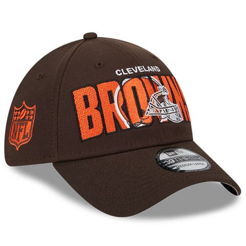 Men's New Era Brown Cleveland Browns Brownie Omaha Throwback 59FIFTY Fitted Hat