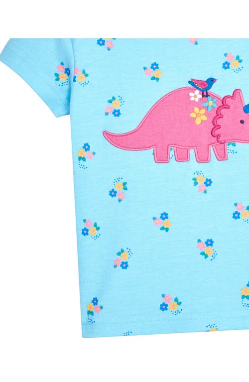 Shop Jojo Maman Bébé Jojo Maman Bebe Dinosaur Appliqué T-shirt & Shorts Set In Duck Egg