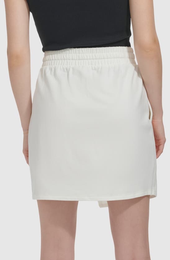 Shop Andrew Marc Twill Faux Wrap Skirt In White
