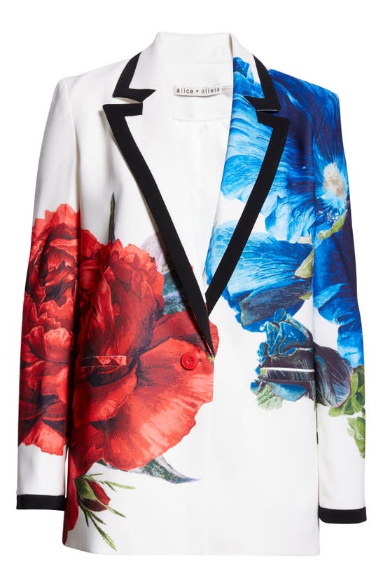 Shop Alice And Olivia Denny Large Format Floral Blazer In Le Parisien