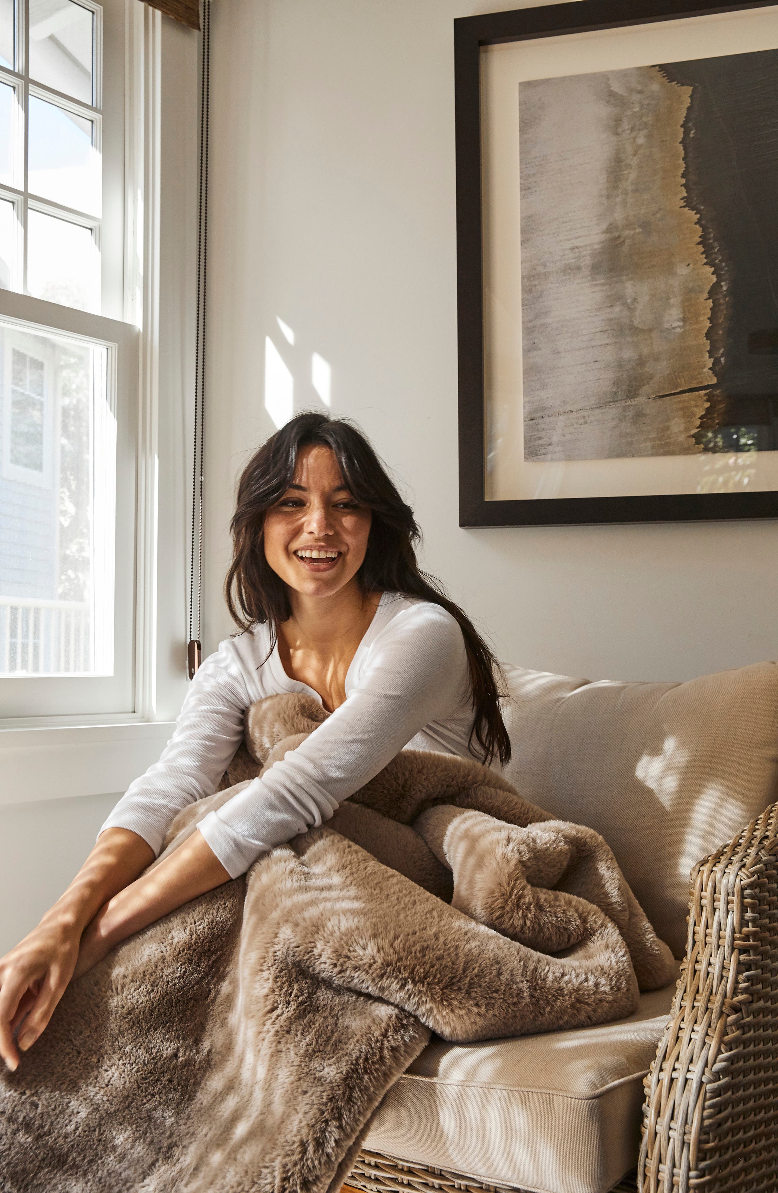 UnHide The Marshmallow 2.0 Medium Faux Fur Throw Blanket Nordstrom