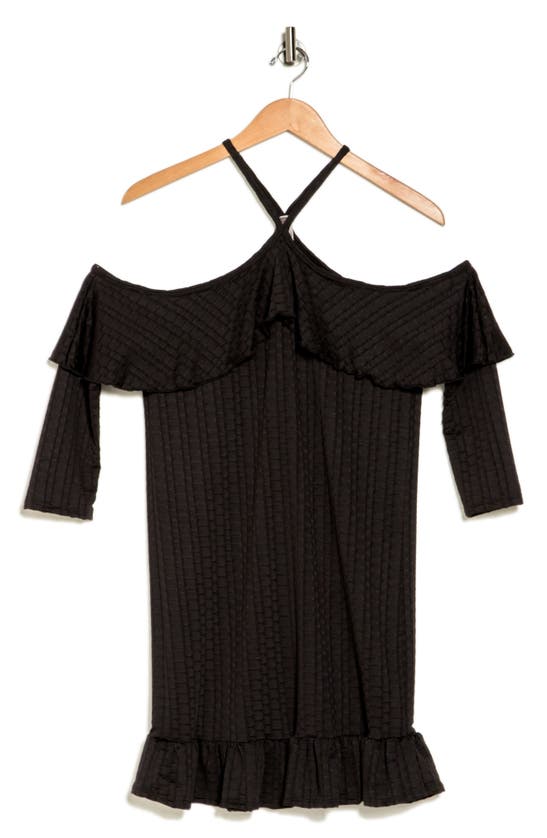 Shop Go Couture Off The Shoulder Halter Strap Minidress In Black