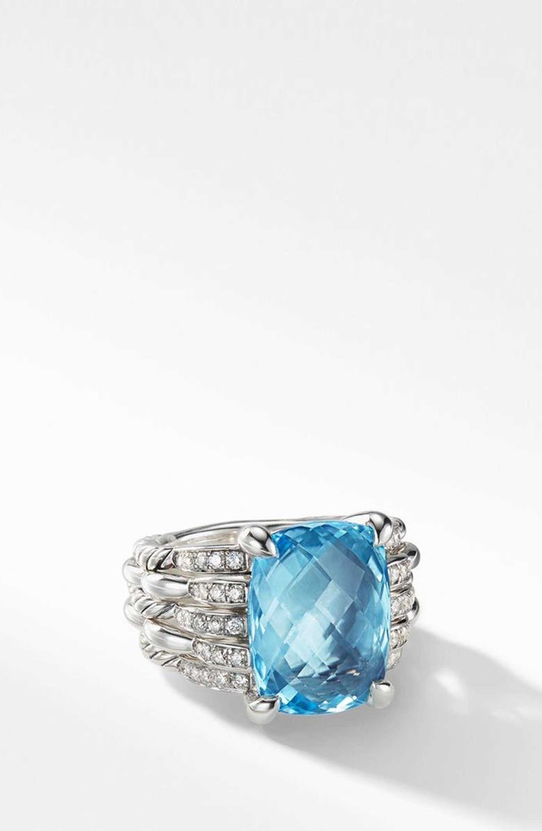 David Yurman Tides Blue Topaz Statement Ring with Diamonds | Nordstrom