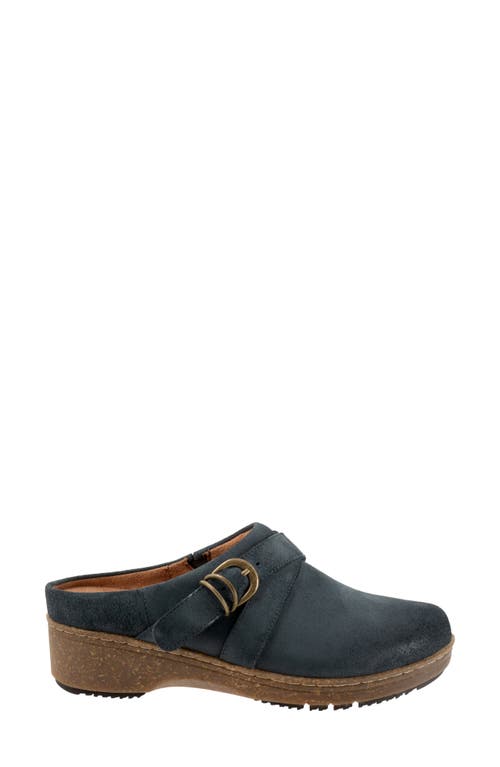 Softwalk ® Asmara Platform Mule In Smoke Suede