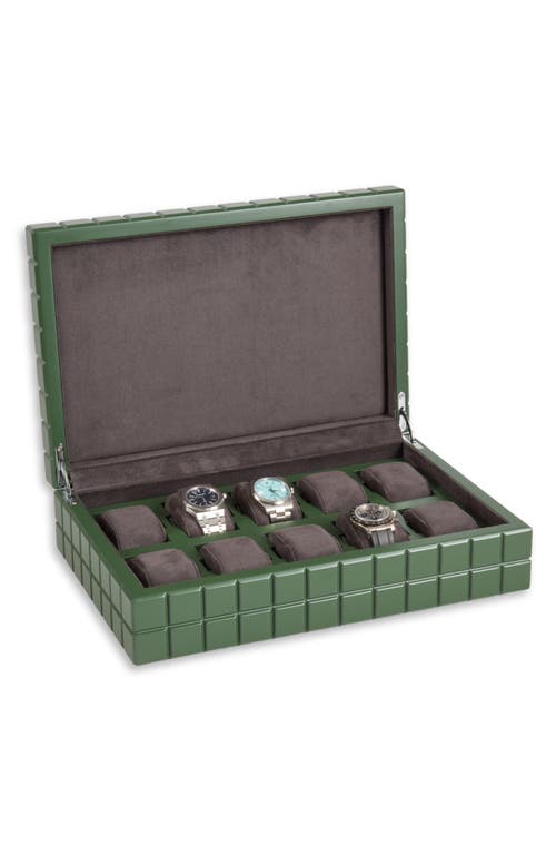 Bey-berk Modern Cube Watch Storage Box In Green