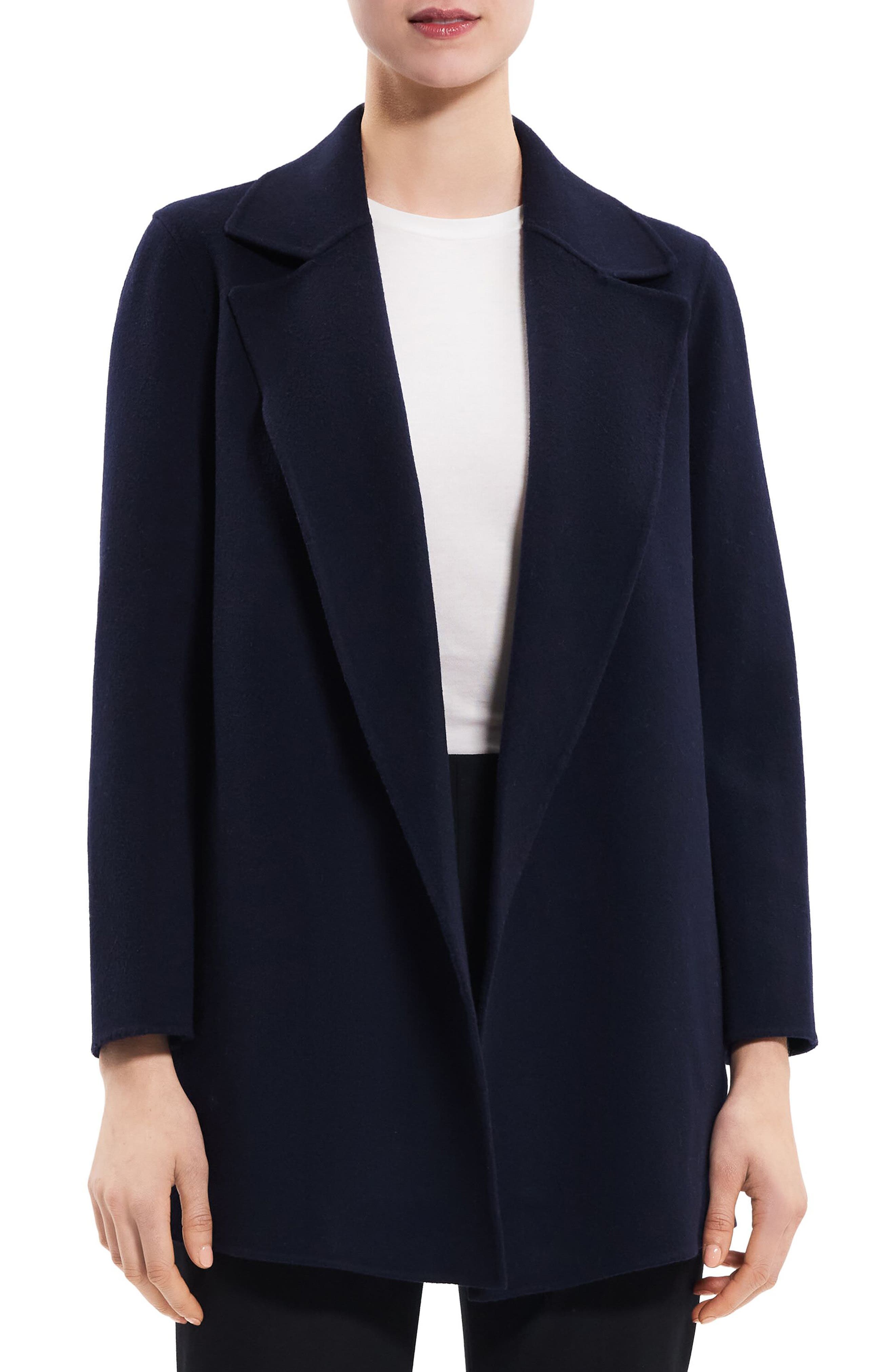 Theory Clairene Wool & Cashmere Jacket in New Navy | Smart Closet