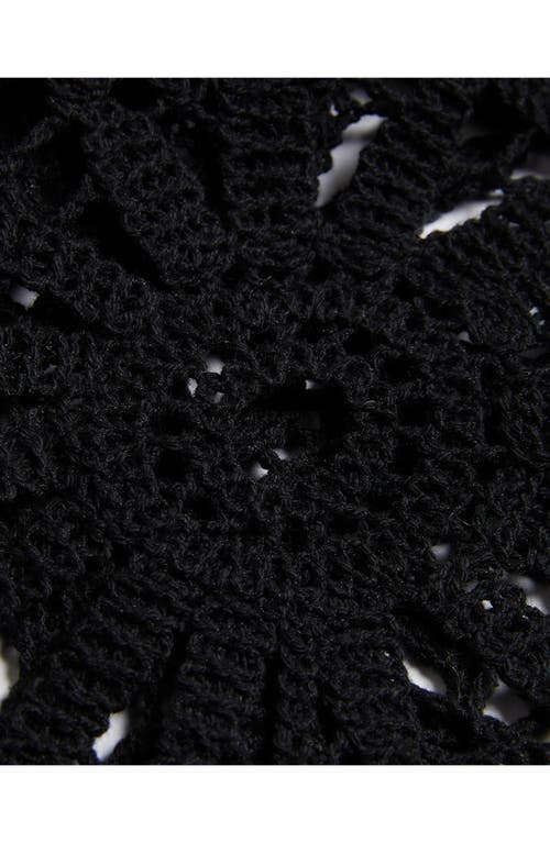 Ted Baker Womens Black Corha Floral-crochet Sleeveless Cotton-blend Midi Dress In Black
