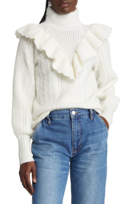 Madewell Winslow Mock Neck Pullover Sweater In Antique Cream