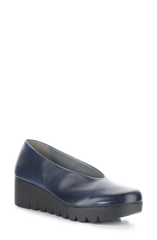 Shop Fly London Voly200fly Wedge Pump In Navy Burn