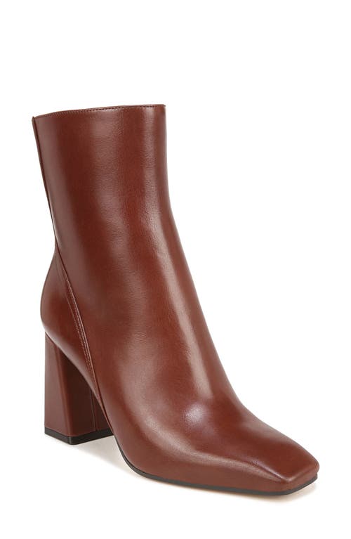 Lexi Square Toe Bootie in Cappuccino Brown Leather