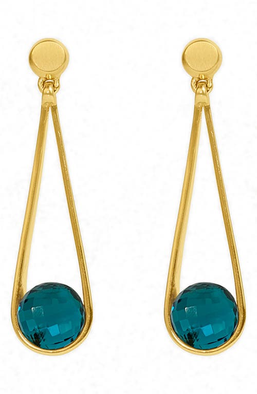 Shop Dean Davidson Mini Ipanema Tourmaline Drop Earrings In Electric Blue/gold