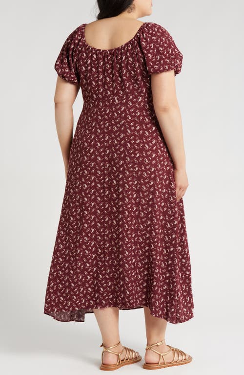 Shop Treasure & Bond Floral Maxi Dress In Burgundy Little Paris