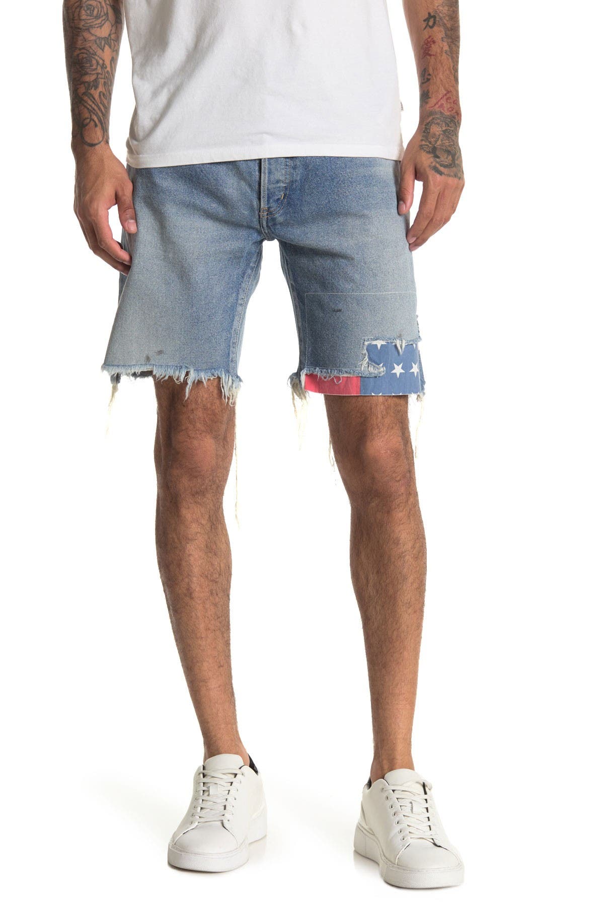 john elliott denim shorts