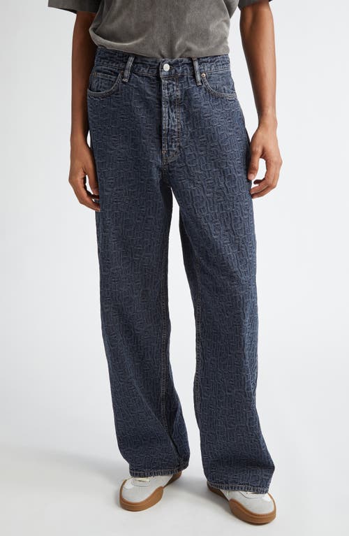 Shop Acne Studios 1981m Monogram Baggy Jeans In Blue/black